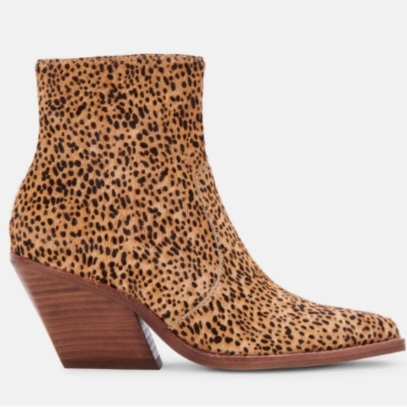 NEW! Dolce Vita Volli Leopard Calf Hair Booties - Size 7 - Picture 2 of 16